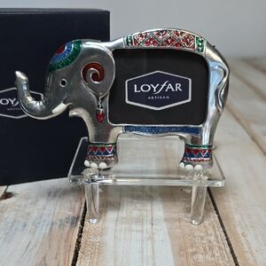 Loyfar Artisan Pewter Elephant-Shaped Photo Frame